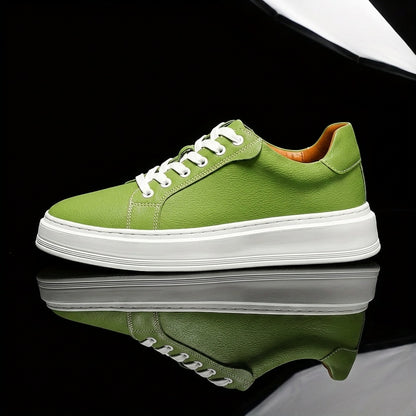 Men's Casual Outdoor Sneakers with Split Cow Leather Upper