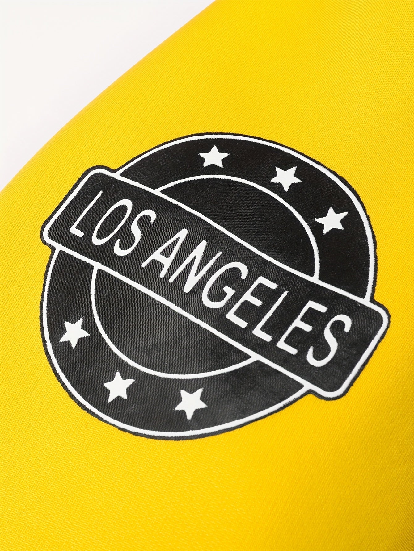 Men'S Cozy Fleece-Lined Hooded Jacket with "LA" Lettering - & Yellow Color Block, Zip-Up Casual Outerwear, Long Sleeves, Pockets, Perfect for Fall & Winter, Casual Winter Wear | Hooded Jacket | Zippered Jacket