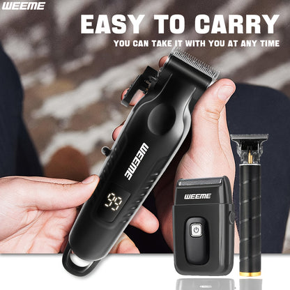 WEEME 2pcs/3pcs Electric Hair Clipper, Beard Trimmer, And Shaver Set with Professional Alloy Blade, USB Rechargeable, Featuring LCD Display. an Ideal Gift for Father'S Day, Birthdays, Or a Delightful Surprise for Husbands, Da