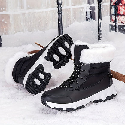 Winter velvet warm Men's and Women's shoes, thick snow boots, outdoor anti slip large size high top shoes