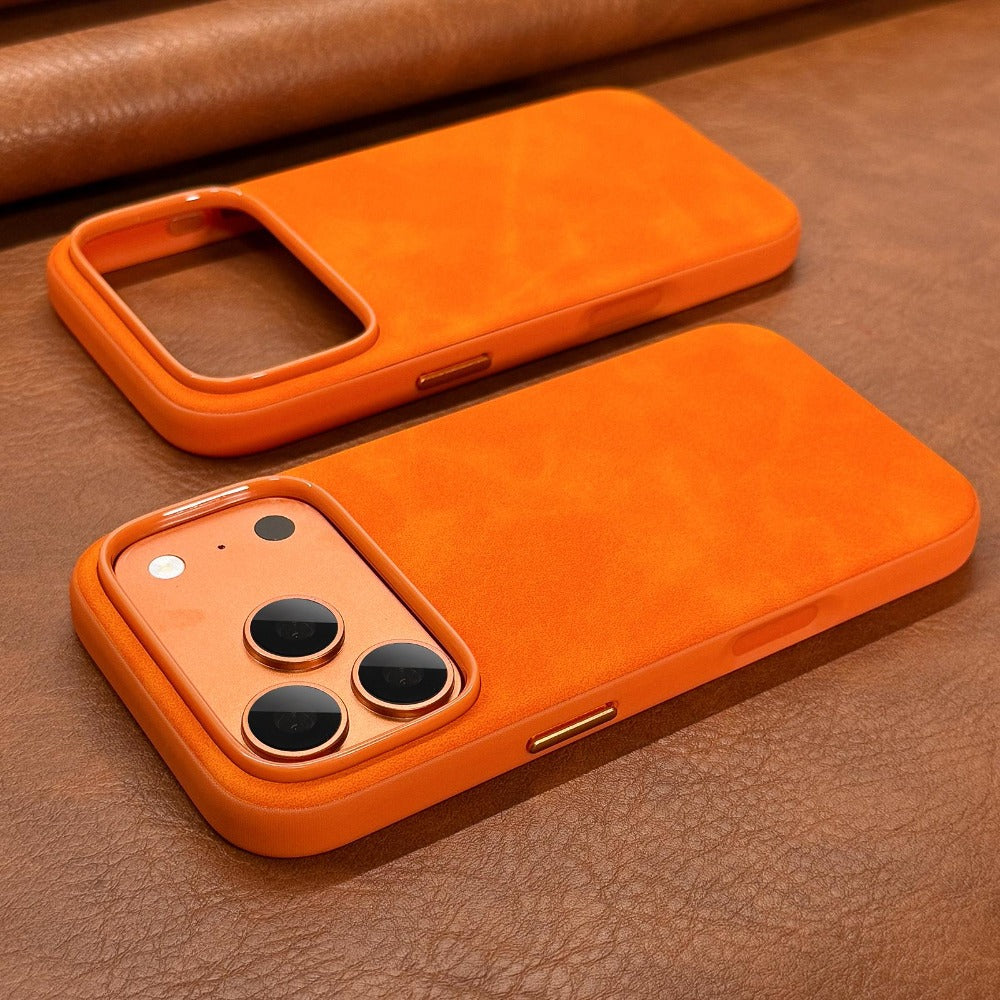 Luxury Retro Faux Sheepskin Leather Phone Case for iPhone 13-18 Pro Ma