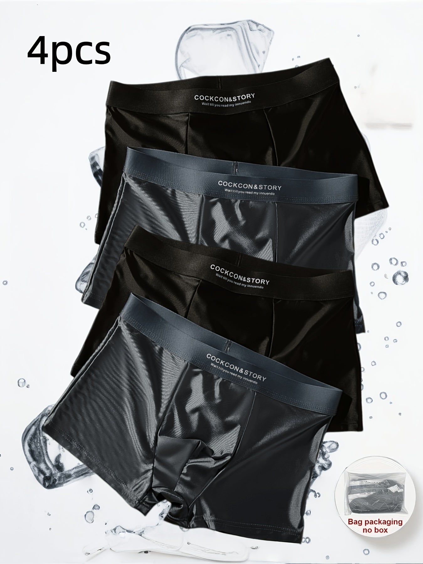 Men's Light Luxury Boxer Briefs 4-Pack Breathable Summer Wear