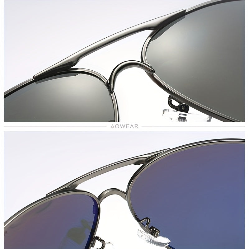 Men's Polarized UV400 Pilot Sunglasses with Mirror Lens
