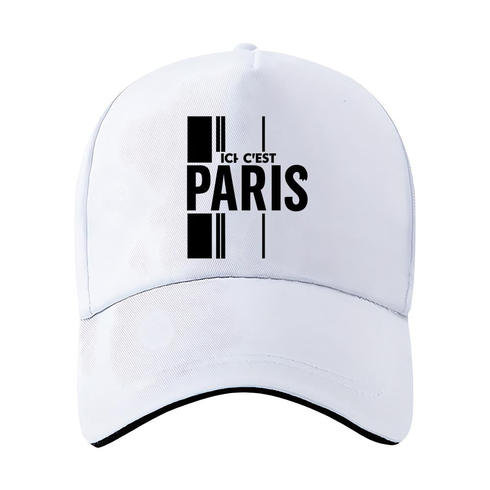 Men's Lightweight 'ICI C'EST PARIS' Printed Baseball Cap for Sports