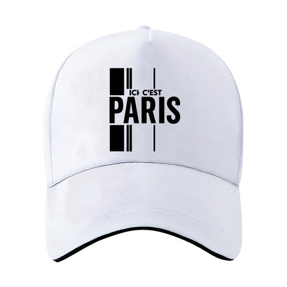 Men's Lightweight 'ICI C'EST PARIS' Printed Baseball Cap for Sports