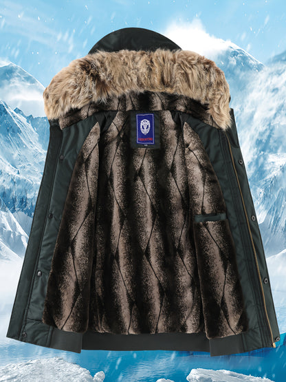 Տղամարդու ձմեռային վերարկու - նոր տաք, գլխարկով բաճկոն՝ ոսկեգույն նախշերով, ազատ չափսի, ցուրտ եղանակի համար նախատեսված ամենօրյա վերնազգեստ, լվացքի մեքենայով լվացվող, հաստ, հարմարավետ փափուկ աստառով