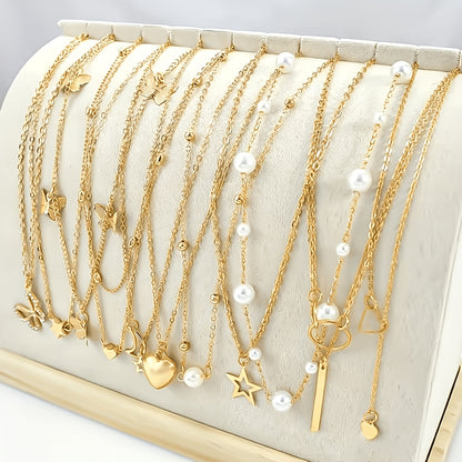 Unisex Boho Multi-layer Choker Set with Butterfly & Star Charms