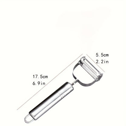 A Multifunctional Stainless Steel Peeler for Fruits And Vegetables - a Manual Slicer, Grater, And Chopper Kitchen Tool, Suitable for Home, RV Cooking, And College Dorms.