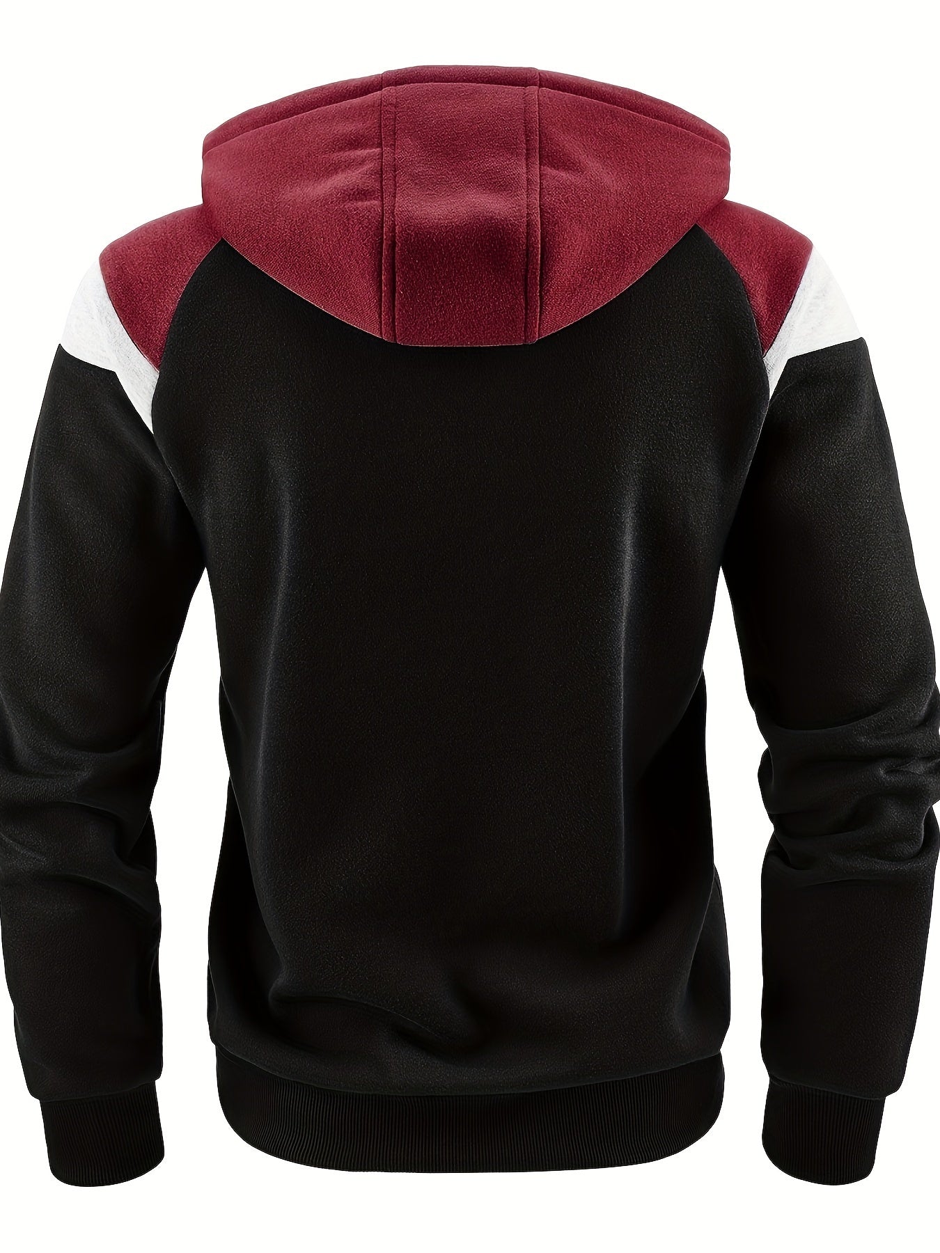 Men's Zip-Up Hoodie Jacket - Full-Zip Front Closure, Zipper Cardigan, Long Sleeve Pullover for Gym, Office, Everyday - Lightweight Warmth in Burgundy/Black/ Colors Available - Easy-Care Zippered Casual Outerwear, Hoodie Zip U