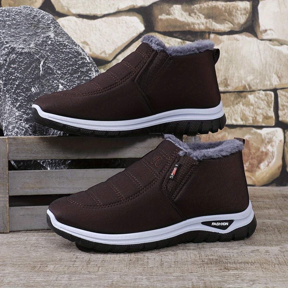 '-Lined New Winter Men's Outdoor Non-Slip Soft Comfortable Warm Lined Cold-Proof Shoes and Boots