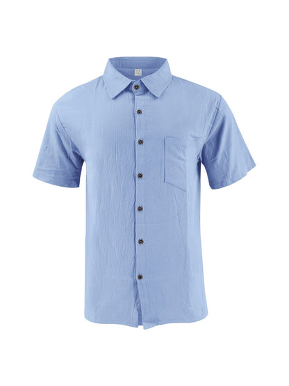 Men's Casual Linen Shirt and Pants Set for Summer Comfort