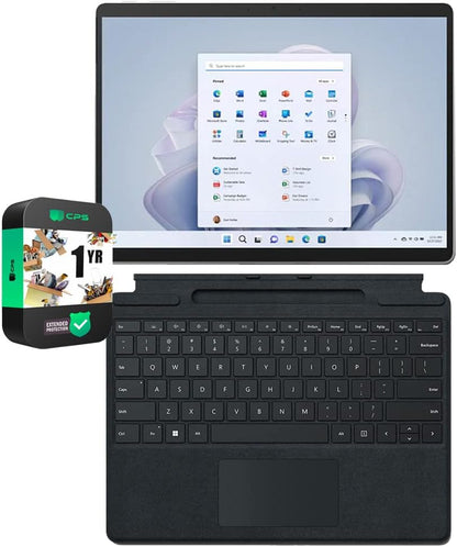 Microsoft Surface Pro 9 13" Touch Tablet, Intel I7, 16GB/256GB, Platinum Bundle Surface Pro Signature Mechanical Keyboard, Black and 1 YR CPS Enhanced Protection Pack