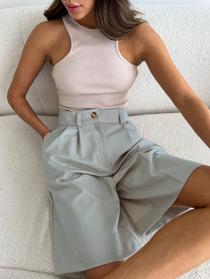 Loose-Fit Straight-Leg Casual Summer Shorts with Belt