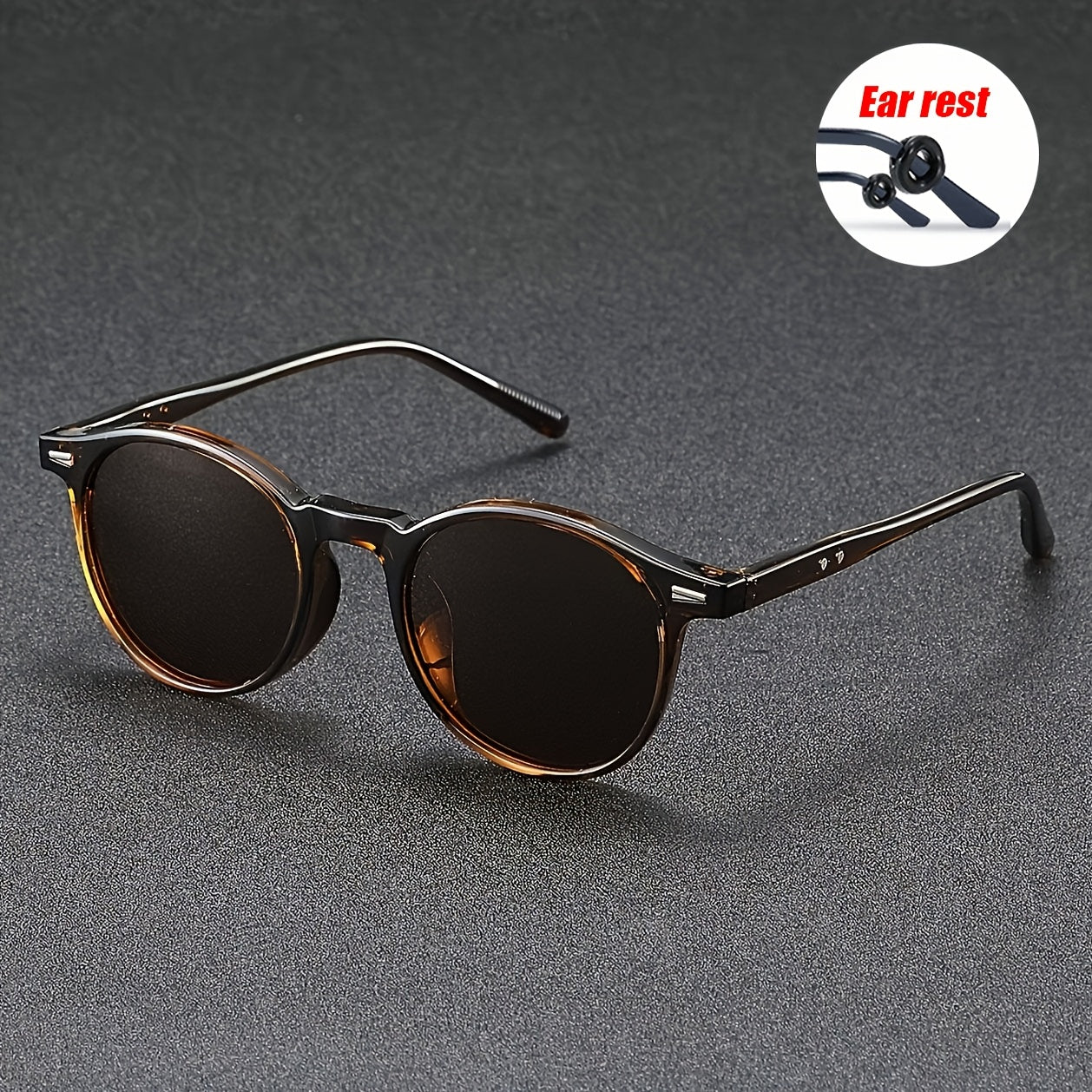 Unisex Amber Round Sunglasses with UV400 Protection