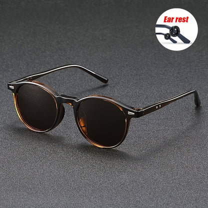 Unisex Amber Round Sunglasses with UV400 Protection