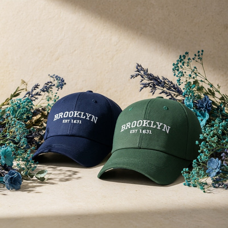 Embroidered BROOKLYN Baseball Caps - Adjustable Unisex 2-Pack