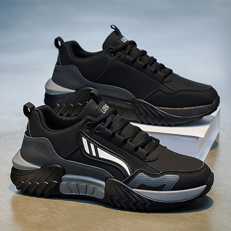 Loeikan 2026 New Low-Top Men'S Versatile Comfortable Walking Boots | Fashionable Thick-Soled Casual Sports Shoes, All-Season, Lace-Up Closure, Faux Upper, Pvc Sole - ayq