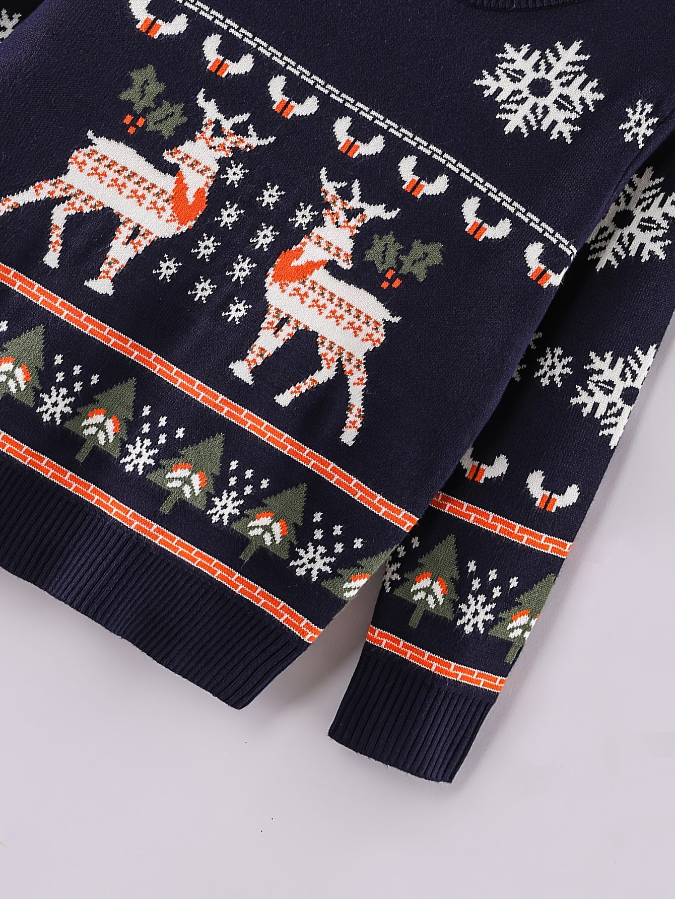 Boys' Sweater Christmas Autumn Winter Casual Fashion Sweet Romantic Loose Comfortable Round Neck Pullover Suitable for Daily Wear, Vacation, and School Knitwear