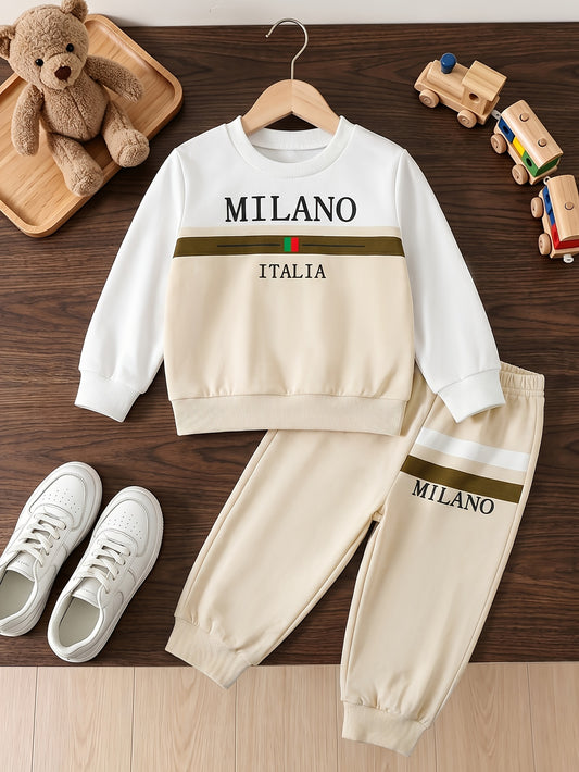 Boys' Infant Casual Long Sleeve Top & Pants Set for Spring/Fall