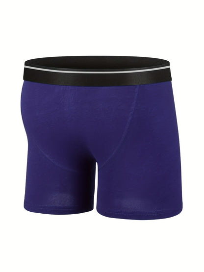 Men's 4-Pack Cotton Stretch Trunk Underwear with Wide Elastic Band