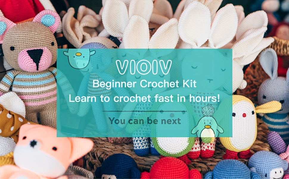 Vioiv 1pc Cute Bear Polar Bear Beginner Animal Doll Crochet Set, Adult Beginner Crochet Set, PDF File with Step by Step Text Tutorial, Dragon DIY Knitting Set, Cute and Humorous Home Decoration Decoration, Birthday and Valent