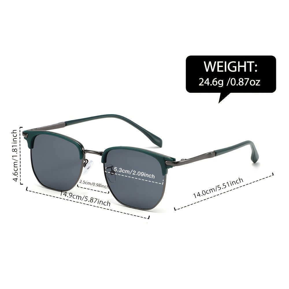 Vintage Semi-Rimless Square Browline Eyeglasses Unisex