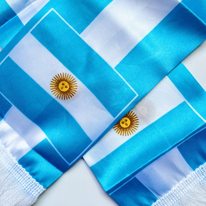 Argentina Tassel Scarf Flag Double-Sided Satin 14x135cm