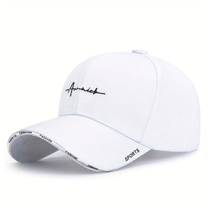 Simple Letter Embroidery Baseball Cap Hip Hop Solid Color Sports Hat Lightweight Adjustable Dad Hat For Women Men