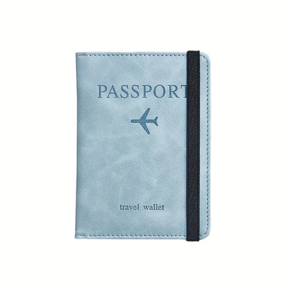 1pc RFID Passport Holder, Thin Passport Wallet, Leather Surface, Multi Functional Wallet, Travel Passport Holder, Cute Card Holder