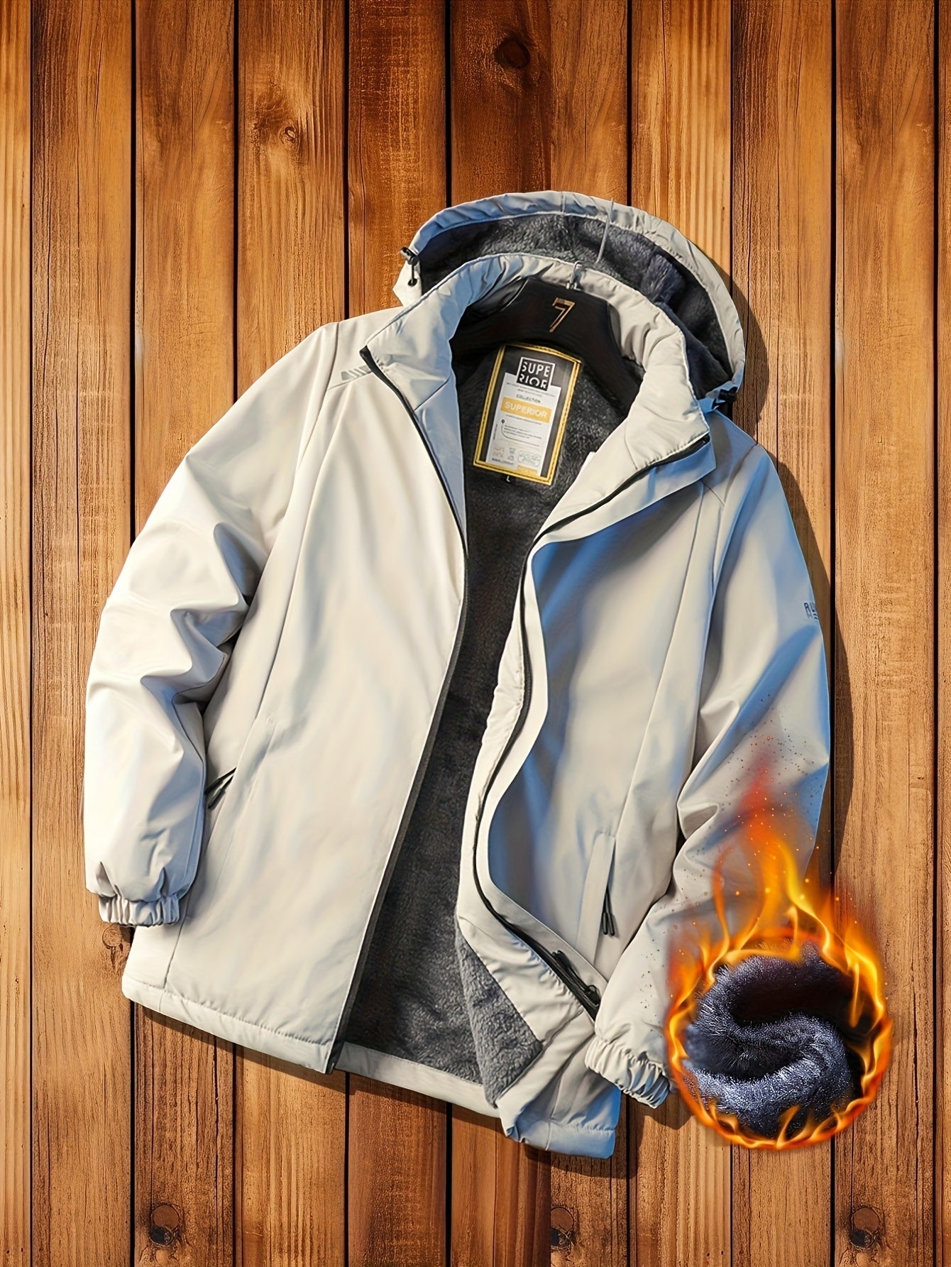 Men'S Fleece Jacket - Full-Zip Hooded Coat with Zippered Pockets, All-Season Lightweight Outerwear for Gym, Hiking, Everyday - - Easy-Care Polyester Jacket for Teens & Adults, Gym Apparel, Sporty Design, Durable Fabric, Activ