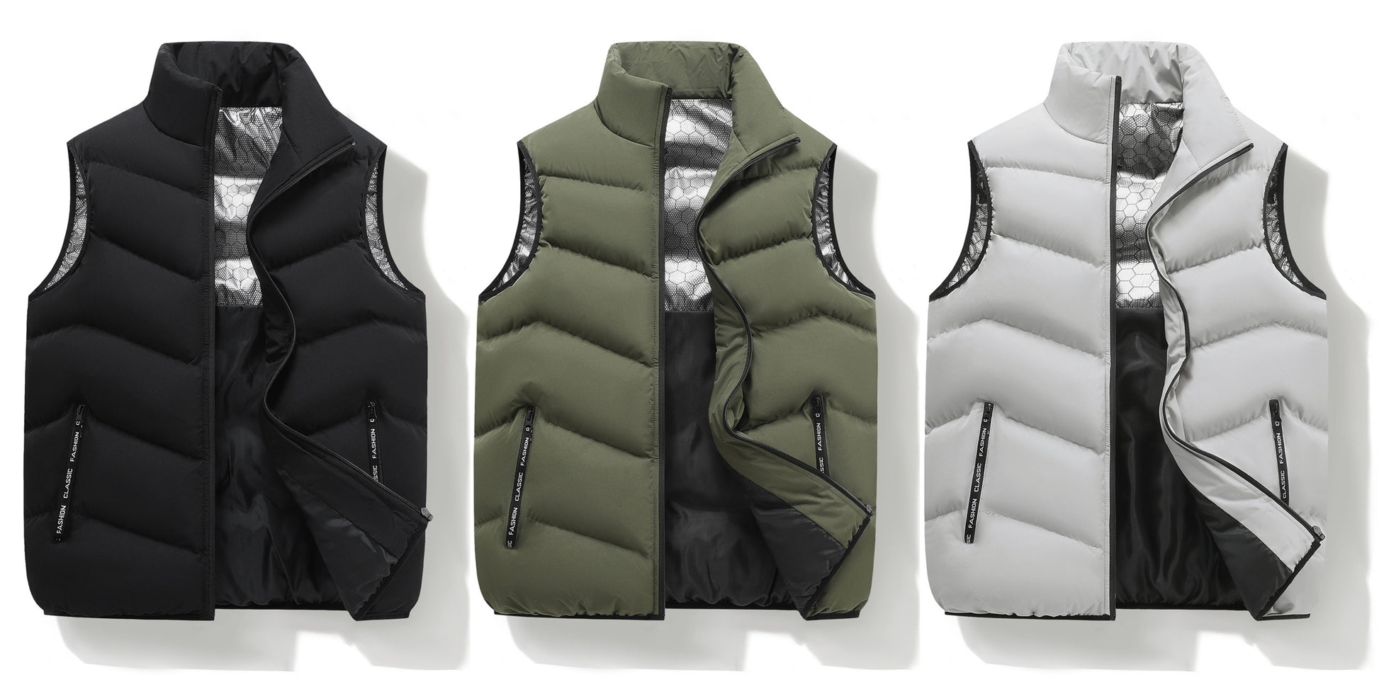 Men's Casual Sleeveless Stand Collar Vest, Thickened Warm Sweater, Autumn Winter Solid Color Zip-up Jacket, Coldproof Outdoor Top, Graphene Warmth, Fashion Webbing, Suitable for Daily Activities, Holiday Gift - ayq