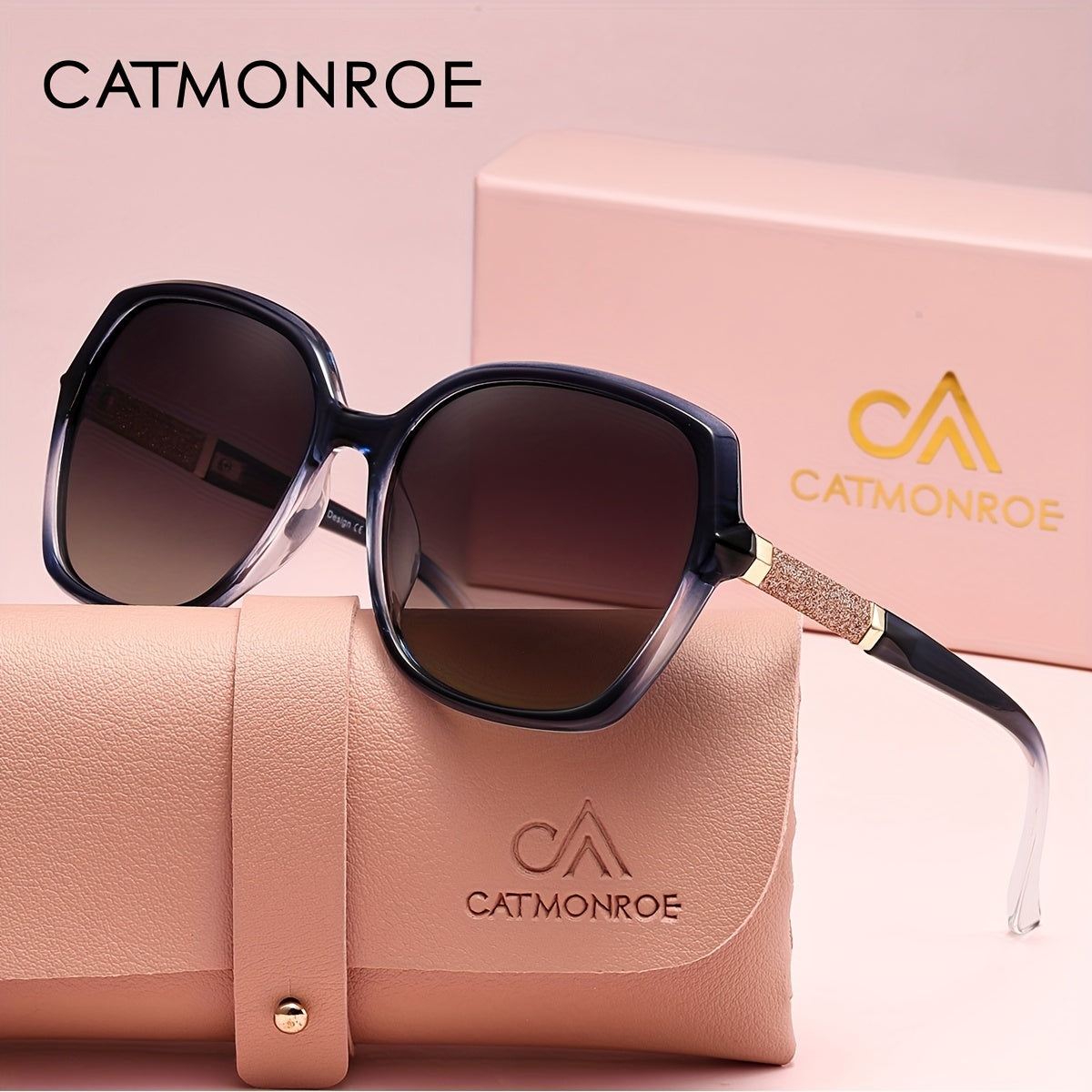Women’s Polarized UV400 Square Sunglasses with Gradient Lens