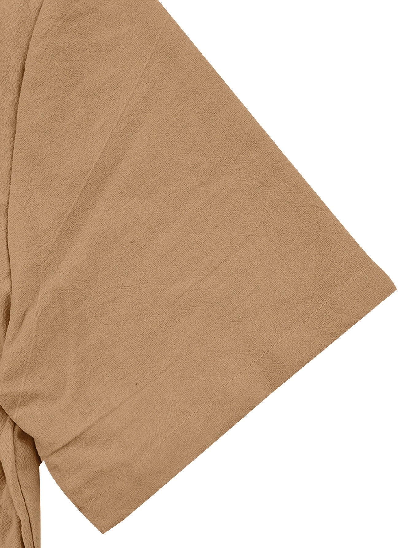 Men's Linen Short Sleeve Shirt & Solid Shorts Set for Summer