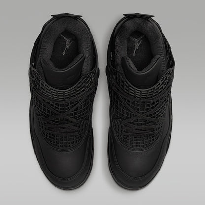 Air Jordan 4 Net Women's Mid-Top Sneakers in Black Leather