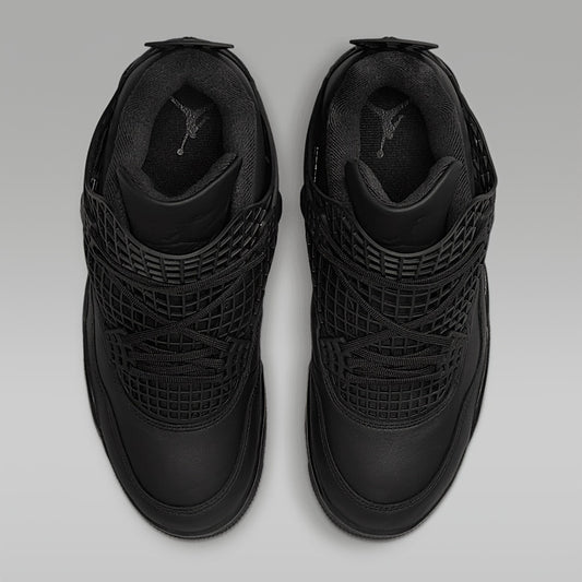 Air Jordan 4 Net Women's Mid-Top Sneakers in Black Leather - ayq