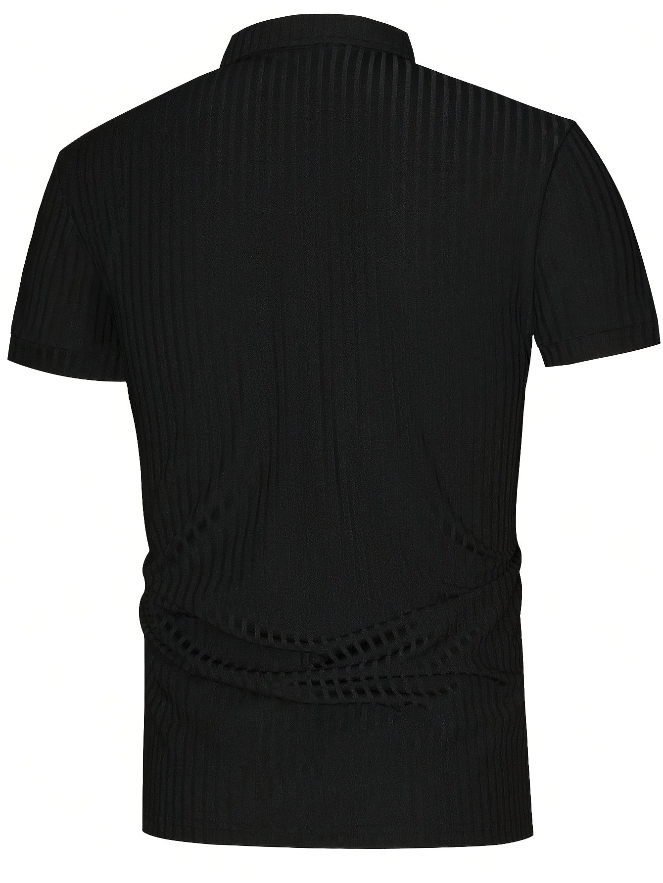 Men's Vintage Short Sleeve Polo Shirt - Soft Stretch Polyester - ayq