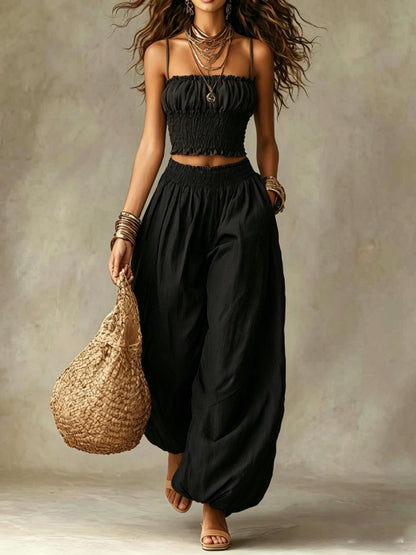 Women's Elegant Bustier Cami & Lantern Pants Set