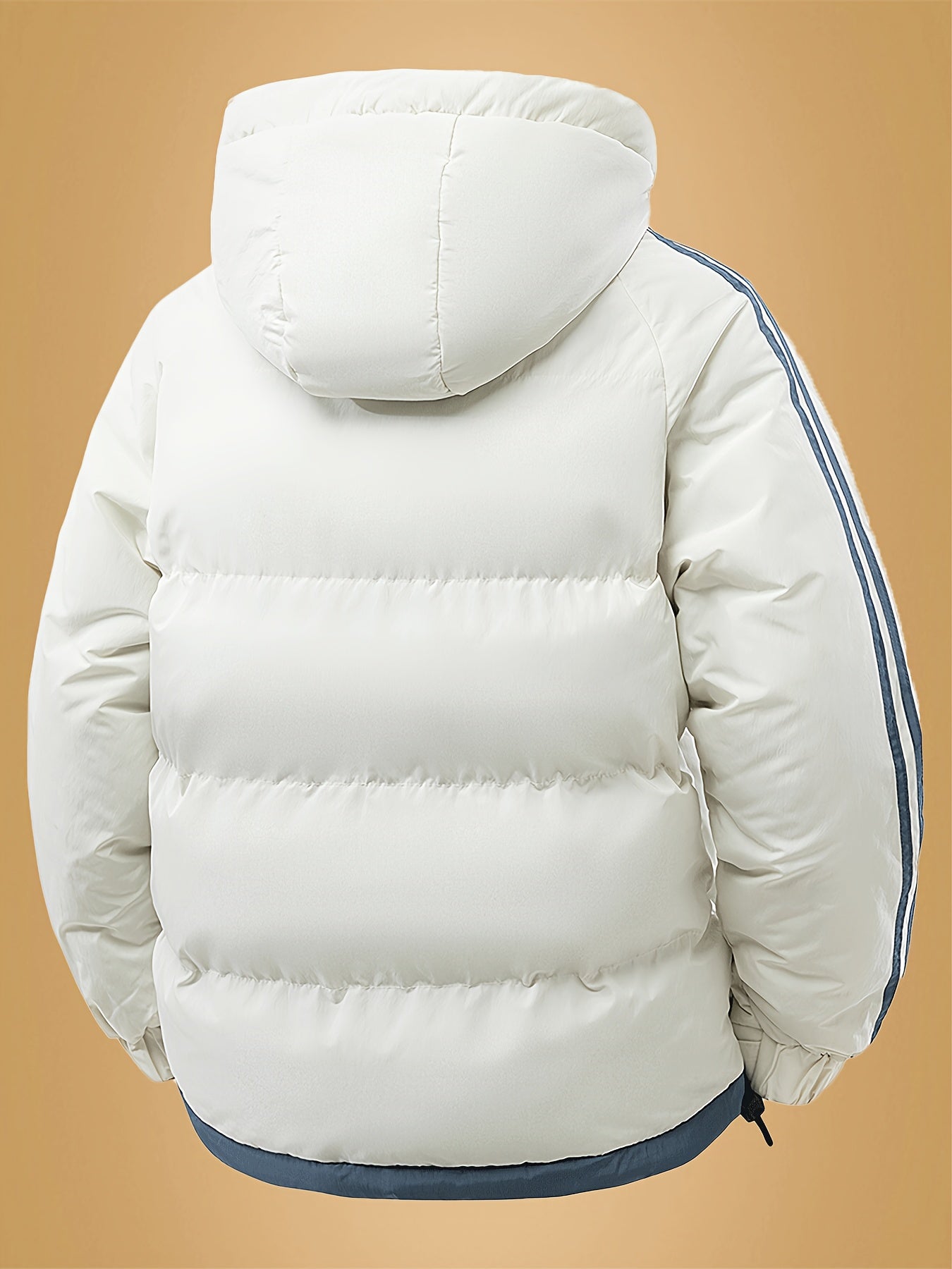 Men's Heavyweight Winter Coat - Hooded Jacket with Full-Zipper Closure, Insulated Outer Shell for Extreme Cold, Front Pockets - Dark Grey/White color, Hand Washable - Ideal for Everyday & Formal Cold Weather Outfits by OceanM