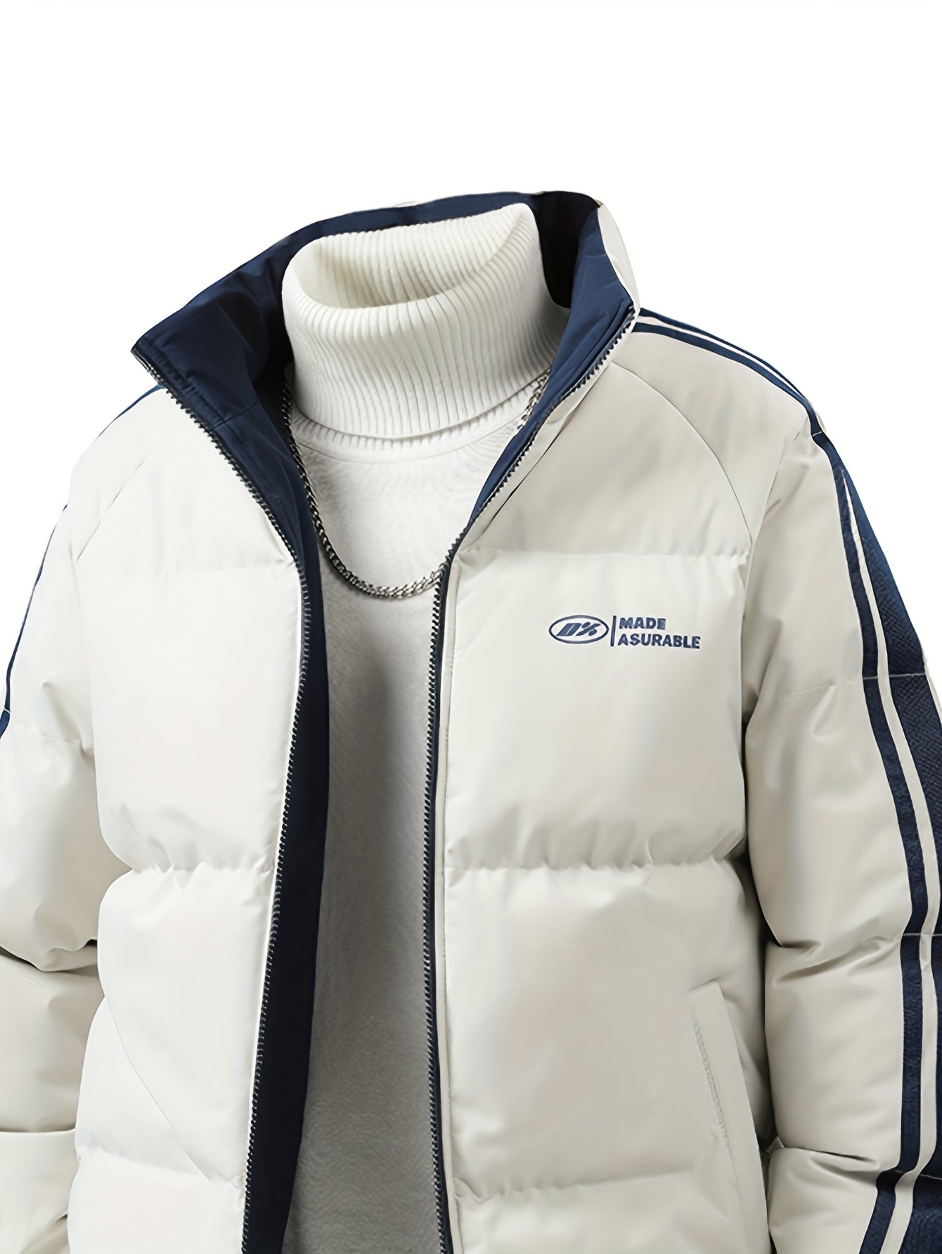 Men'S Heavy-Duty Thermal Jacket - Double-Sided Winter Coat with Full-Zip Closure, Soft Non-Stretch Fabric, Stand Collar - Cold Weather Outerwear for Office, Commuting, Thick, Outdoor - Easy-care Polyester Jacket, Winter Jacke