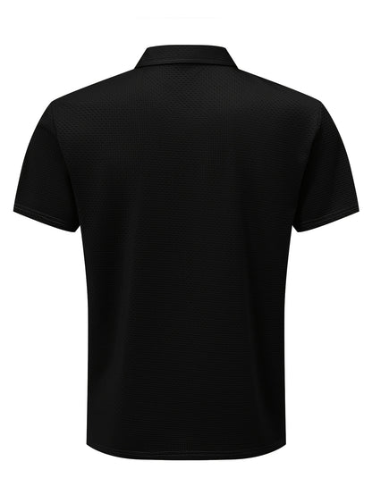 G884-DIOS Men's Short Sleeve Casual Summer Printed T-Shirt - Fashionable and Versatile Top, Geometric Design, Lightweight Golf Shirt - ayq