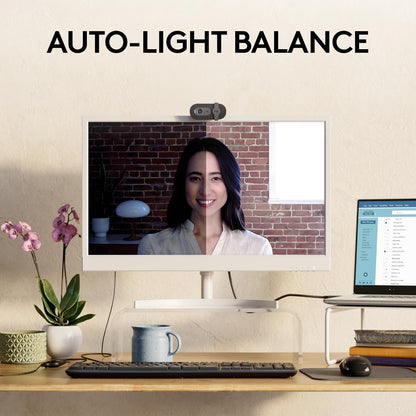Logitech Brio 101 Full HD 1080P Webcam Made for Meetings and Works for Streaming — Auto-Light Balance, Built-In Mic, Privacy Shutter, USB-A, for Microsoft Teams, Google Meet, Zoom, and More - Black