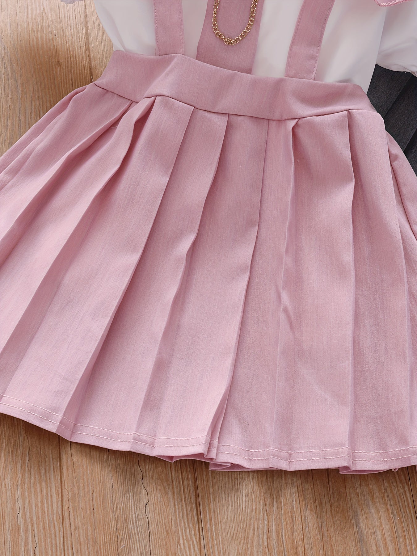 Girls' Summer Preppy 2-Piece Dress and Shirt Set