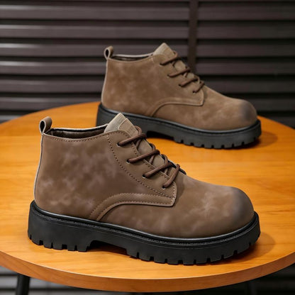 Men's Plus Size Retro Derby Casual Thick Sole Boots