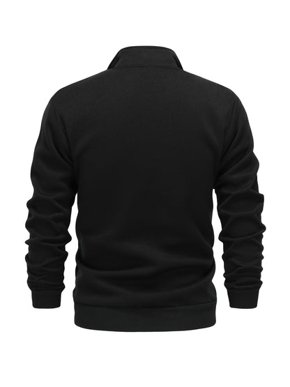 Men'S Red Fleece Zip-Up Hoodie - Cozy Fall & Winter Casual Jacket with Front Pockets, Long Sleeves, and Drawstring Hood, Hooded Sweatshirt, Autumn Outerwear, Durable Fabric