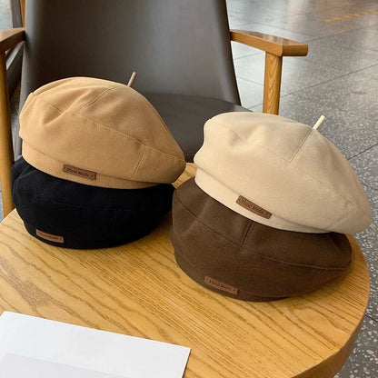 Unisex Lightweight Embroidered Beret Hat for Fall Winter