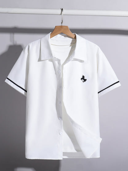 Boys' Casual Polo Shirt with Pony Embroidery for Summer