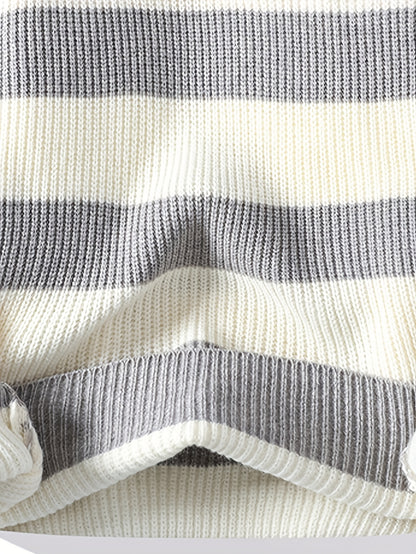 Տղամարդկանց 2025 թվականի աշուն/ձմեռ գծավոր երիտասարդական սվիտեր՝ գունային բլոկով, կլոր վզնոցով, ամենօրյա տաք տրիկոտաժով