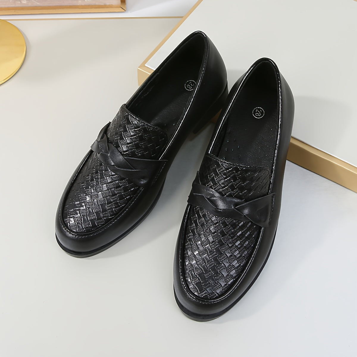Boys' English Style Plaid Loafers Soft Sole Casual Shoes