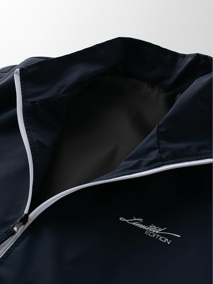 Men's Casual Polyester Sports Jacket with Alphabet Print