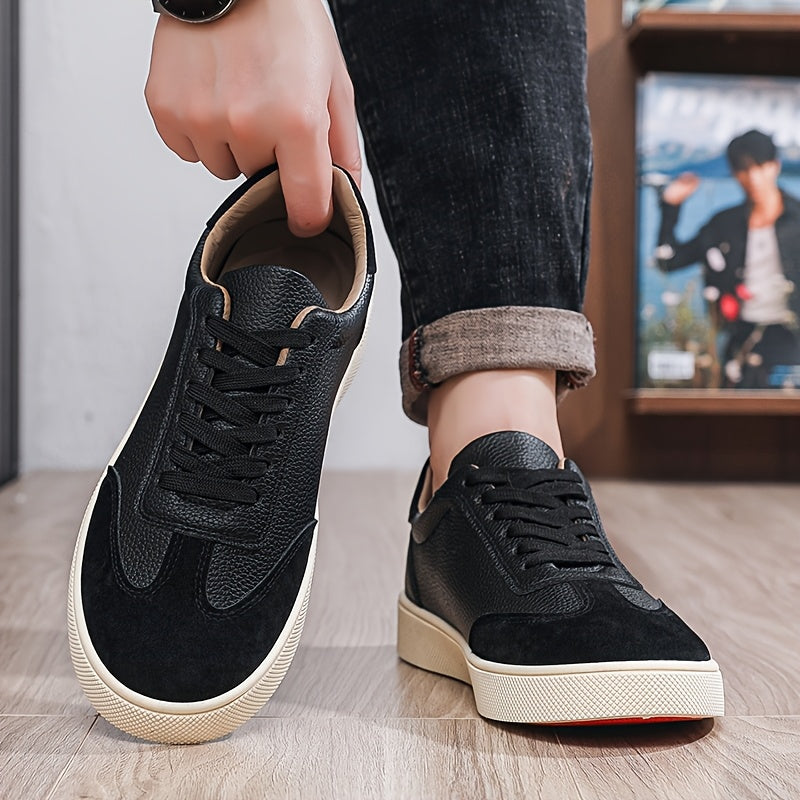 Men's Black Vintage Casual Skate Sneakers with Soft Sole